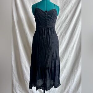 French Connection Silk Black Midi Dress